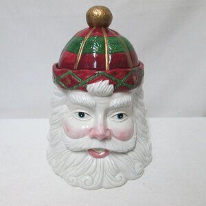 Lily Creek Vintage ceramic Santa cookie jar canister Christmas 9" tall Holidays